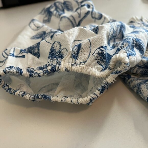 Rachel Zoe - Corset Style Linen Blue White Fruit Top - Picture 7 of 7